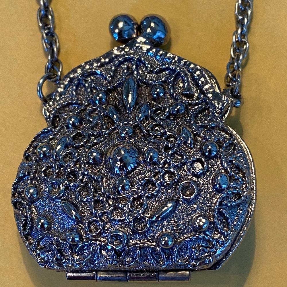 Vintage Silvertone Purse Pocketbook  Pin Opens - Picture 9 of 15